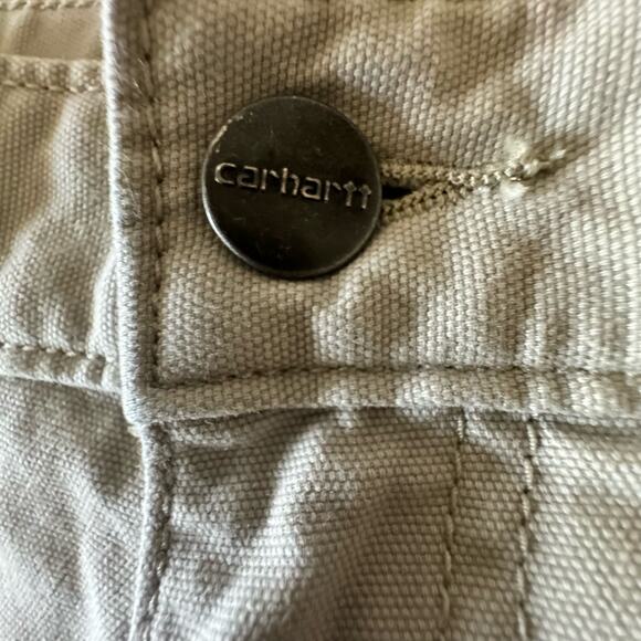 Carhartt Mens 44 Relaxed Fit Flat Front Rugged Flex Canvas Work Short Tan - Picture 6 of 12